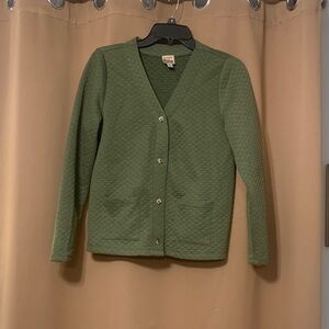 Como Vintage Olive Quilted Cardigan